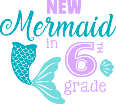 New Mermaid 6 Outline Svg File, Free Vectors File